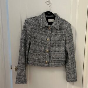 Aritzia Black and White Tweed Blazer
